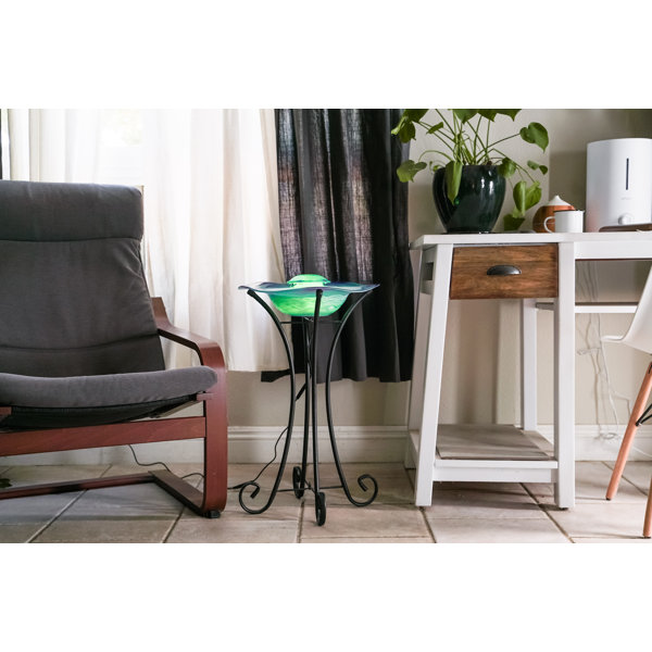 Highland Dunes Siyana Glass/Metal Canary Mist Fountain/Aroma Diffuser